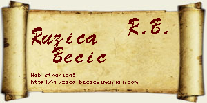 Ružica Becić vizit kartica